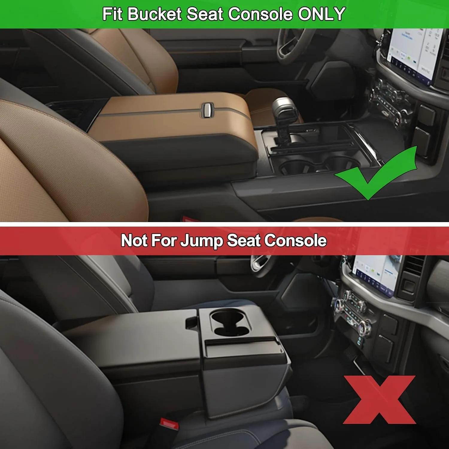 PIMCAR Center Console Organizer for 2021-2024 2025 Ford F150 Armrest Storage Tray Interior Accessories (Full Console w/Bucket Seats ONLY)