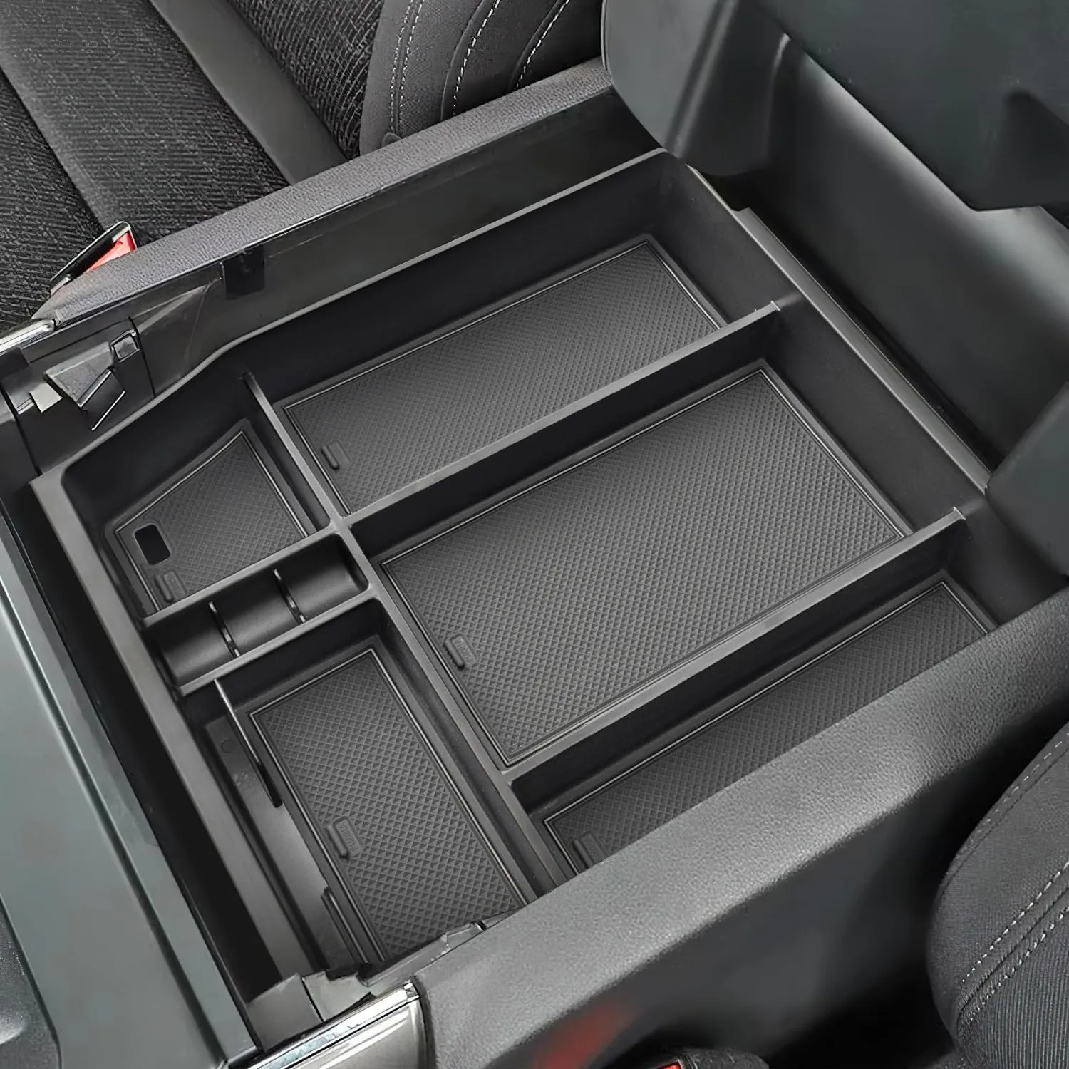PIMCAR Center Console Organizer for 2021-2024 2025 Ford F150 Armrest Storage Tray Interior Accessories (Full Console w/Bucket Seats ONLY)
