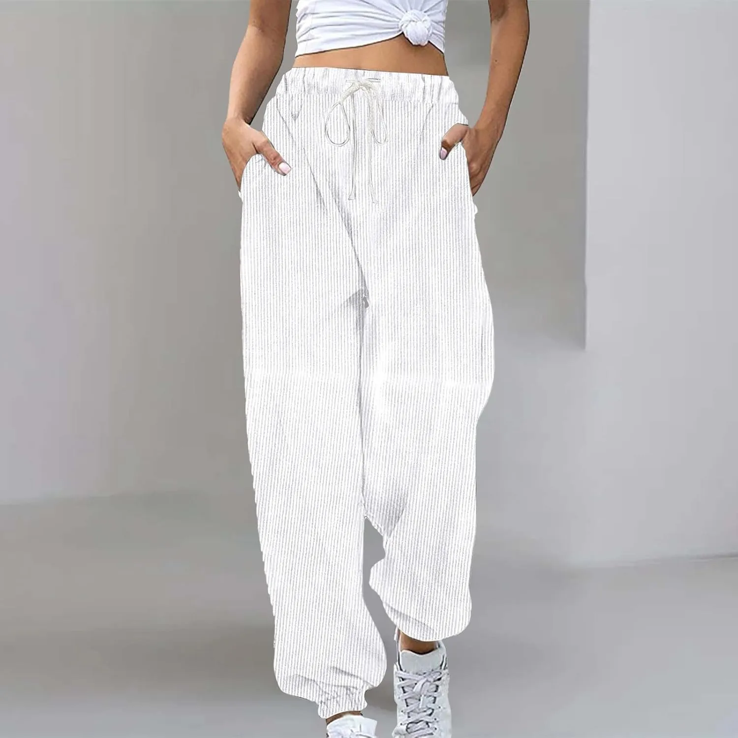 Plus Size Joggers Pants for Women Soft Lounge Sweatpants Casual Loose Comfy Pajama Drawstring Pant with Pocket
