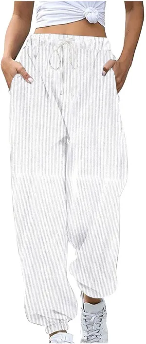 Plus Size Joggers Pants for Women Soft Lounge Sweatpants Casual Loose Comfy Pajama Drawstring Pant with Pocket