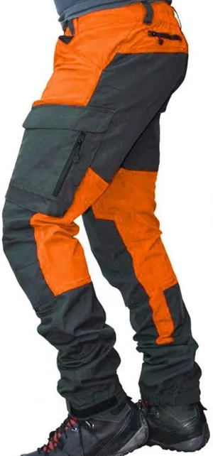 Plus Size Men Cargo Pants Baggy Straight Leg Pant Color Block Hiking Pants Casual Work Pants Light Tactical Trousers