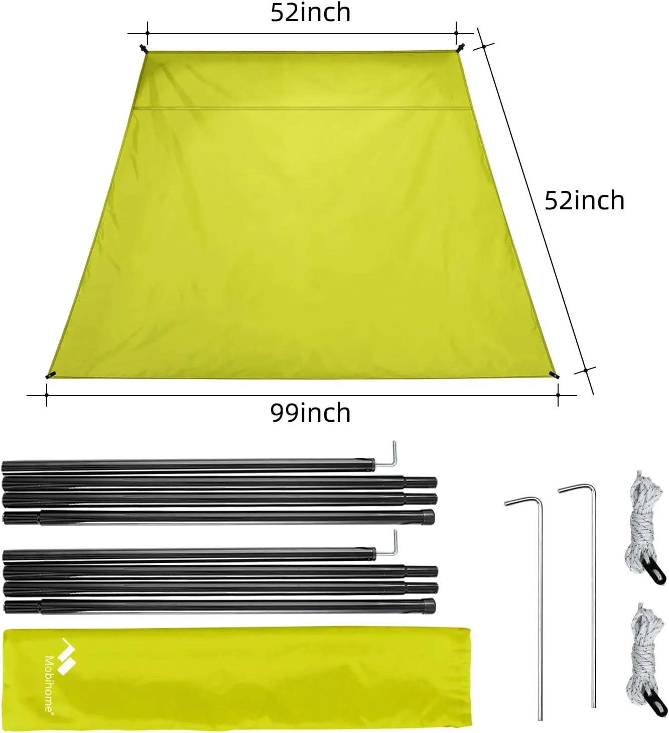 Pop Up Canopy Sun Shelters Shade Tent Camping Canopy 8.2' X 8.2' - Instant Portable Sports Cabana Umbrella, Easy Set-up and Take Down, with Sun Protection and One Shade Wall Included (Awning Green)