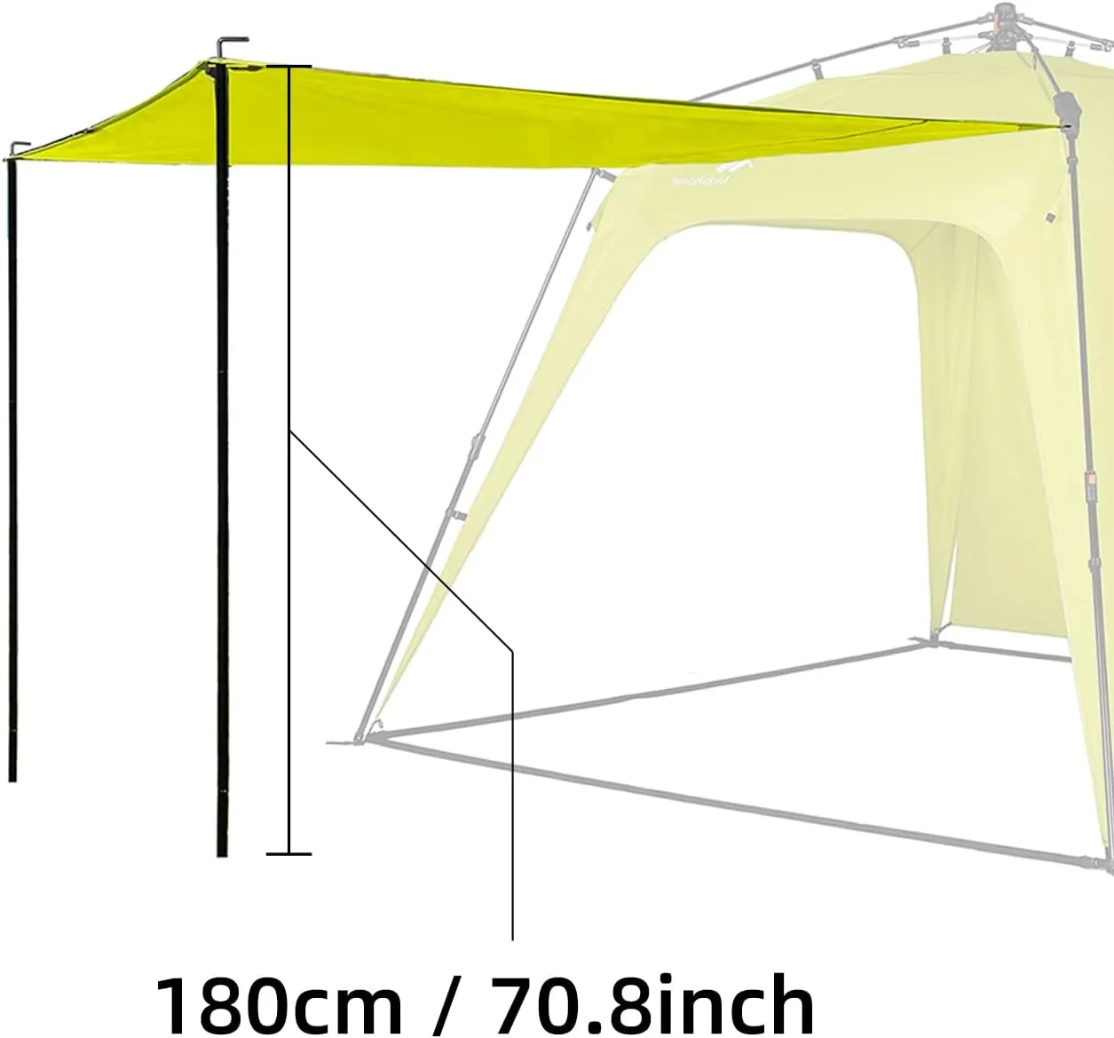 Pop Up Canopy Sun Shelters Shade Tent Camping Canopy 8.2' X 8.2' - Instant Portable Sports Cabana Umbrella, Easy Set-up and Take Down, with Sun Protection and One Shade Wall Included (Awning Green)