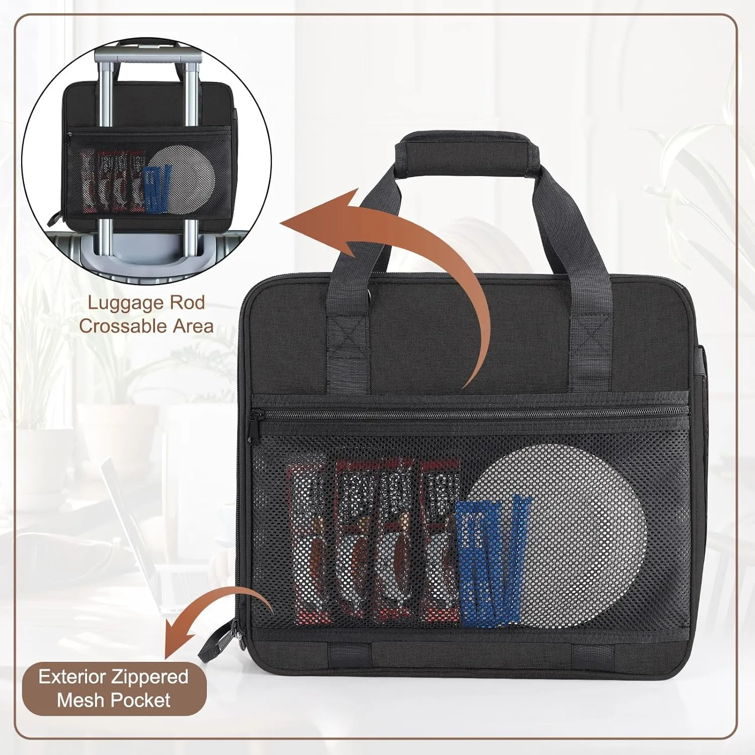 Portable Carrying Coffee Maker Travel Bag Match for Keurig K-Mini or K-Mini Plus, Single Serve Coffee Machine Travel Bag with Padded Shoulder Straps Includes Multiple Storage Bags, Black