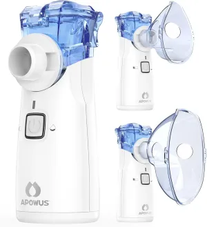 Portable Nebulizer - Nebulizer for Adults and Kids, Nebulizer Machine for Adults and Kids with 3 Nebulizer Masks and Adjustable Nebulization Rate, Handheld and Easy to Use-White Blue