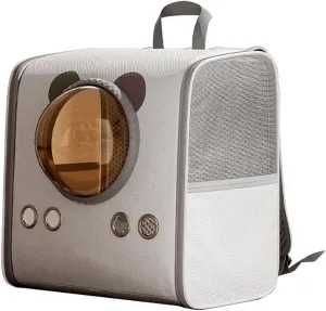 Portable Outdoor pet Bag with Large Capacity for Cats and Dogs Space Capsule Backpack Made of PU Material
