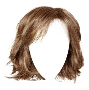 Positivity Wig With Chin-Length Tousled Undone Bob Wth Soft Youthful Bangs, Average Cap, Brown Grey