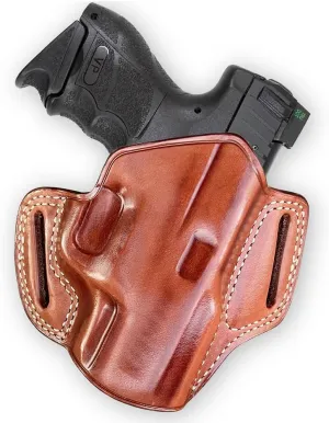 Premium The Ultimate Leather OWB Pancake Holster Open Top Fits Heckler & Koch VP9SK 9mm 3.39''BBL, Right Hand Draw, Brown Color #1268#