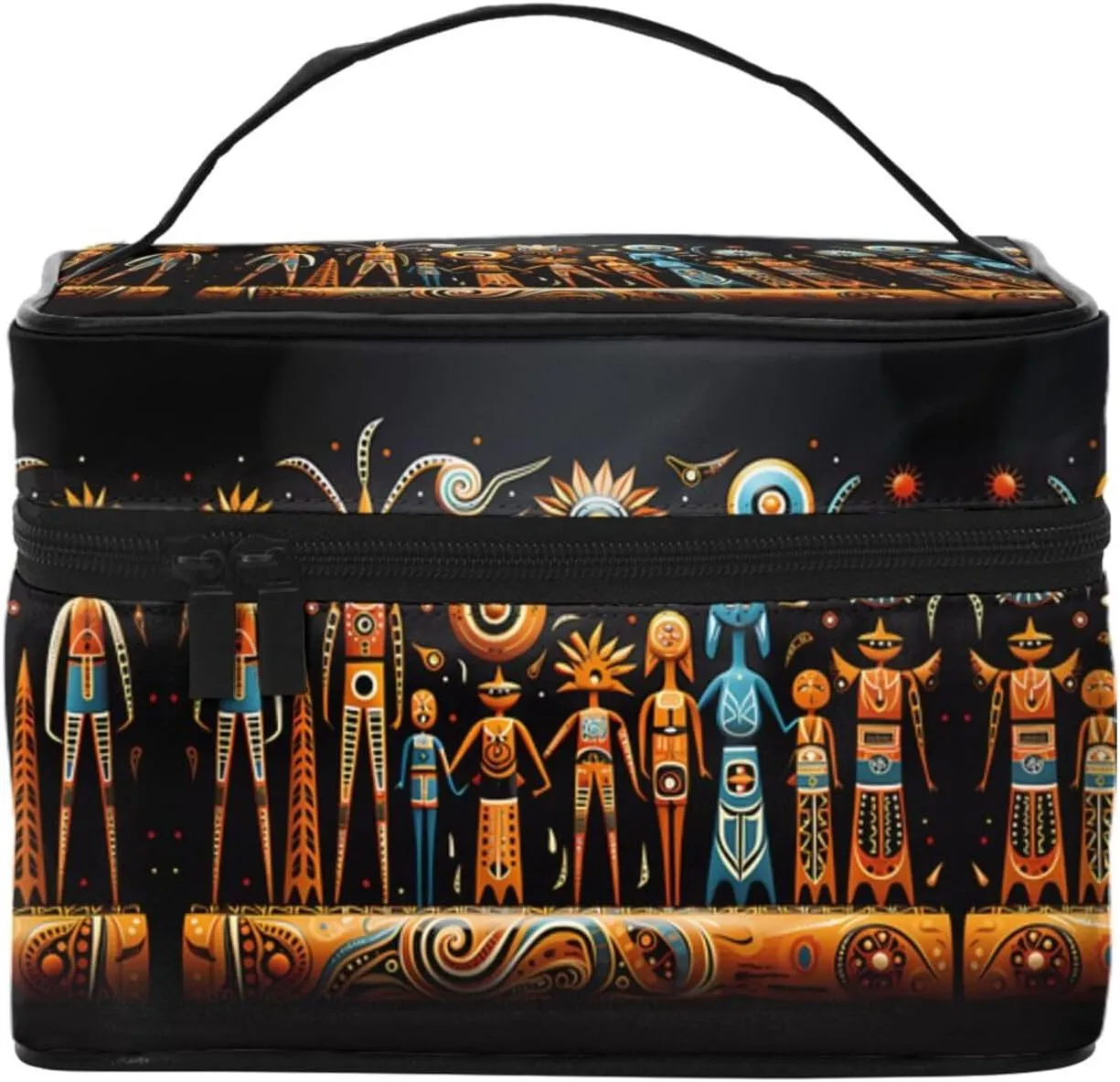 Primitive Totem Women's travel cosmetic bag, (9x6.5x6.2 inches) portable large capacity cosmetic bag, large cosmetic bag storage bag for girls