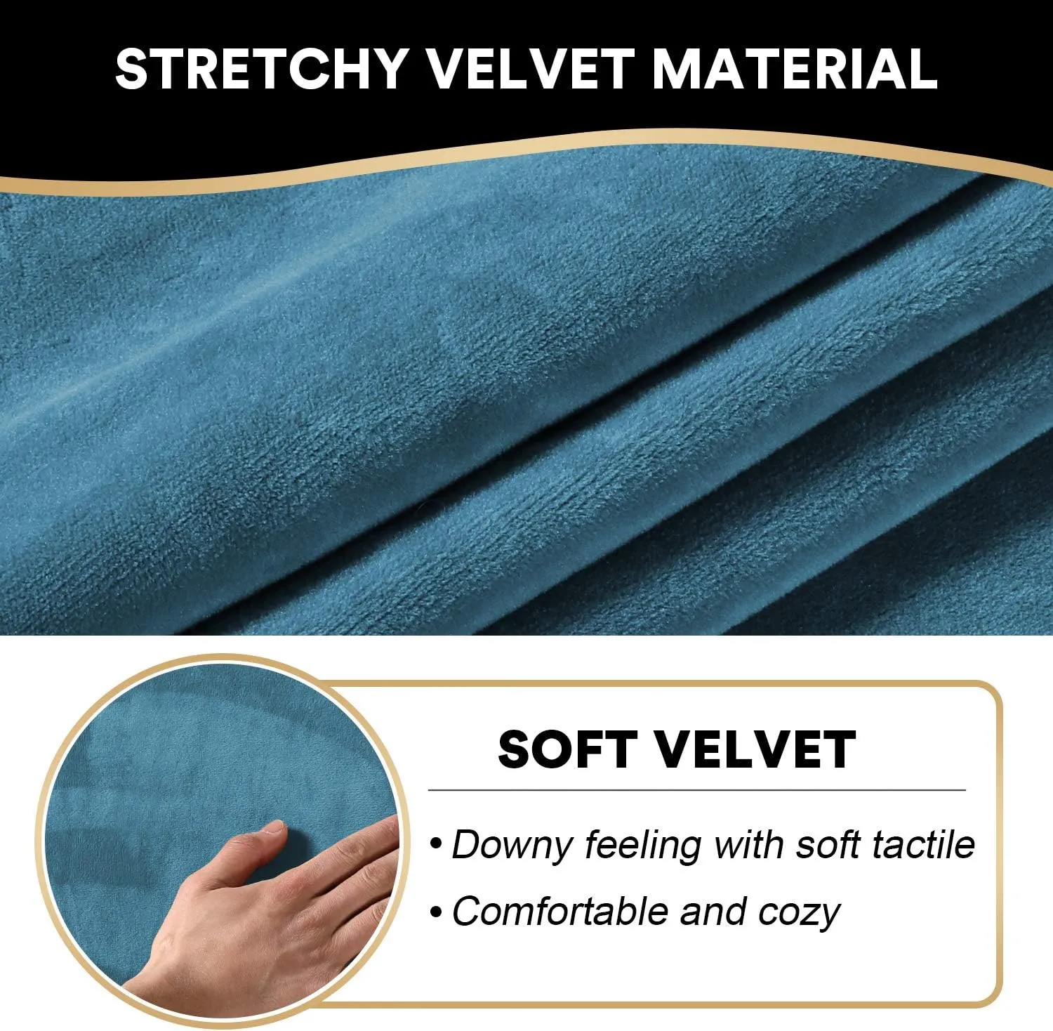 PrinceDeco Recliner Chair Cover Velvet Stretch Recliner Couch Covers 4-Pieces Style Recliner Chair Covers Recliner Cover for Reclining Chair Slipcovers Feature Non Slip Form Fitted Thick Soft,Blue