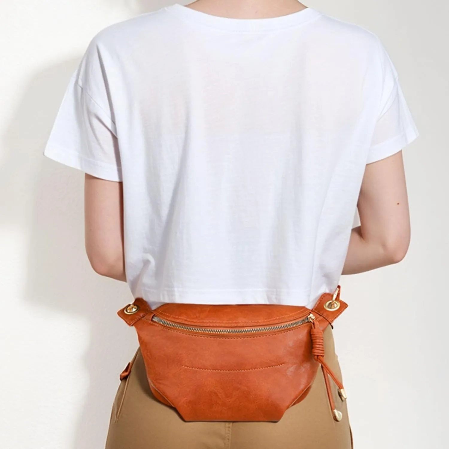 PU Leather Fanny Pack Crossbody Sling Bag for Women - Trendy Belt Bag with Adjustable Strap, Lightweight for Travel Daily Use (Brown)