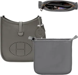 Purse Organizer Insert for Hermes Evelyne 29 PM, Mini Evelyne Bag Insert with Zipper,Nylon Inner Liner Organizer with Multi-pockets,Keep Bag Shape and Clean
