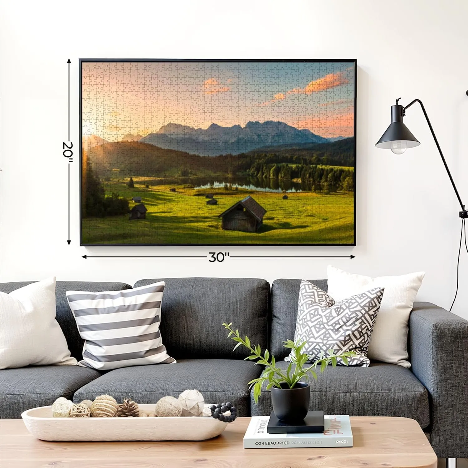 Puzzles for Adults 1000 Pieces Magic Sunrise Alpine Lake Geroldsee View to Mount Karwendel Garmisch Wooden Jigsaw Puzzles Challenging Fun Educational Family Games Kid Toys Art Work Gift Home Decor