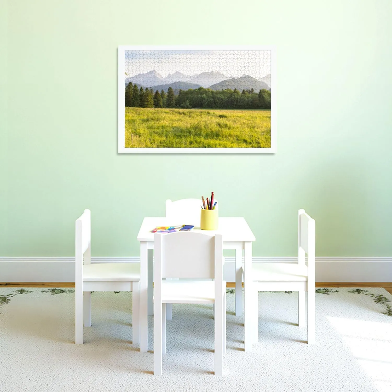Puzzles for Adults 1000 Pieces Typical Alpine Landscape Wooden Jigsaw Puzzles Challenging Fun Educational Family Games Kid Toys Art Work Gift Home Decor