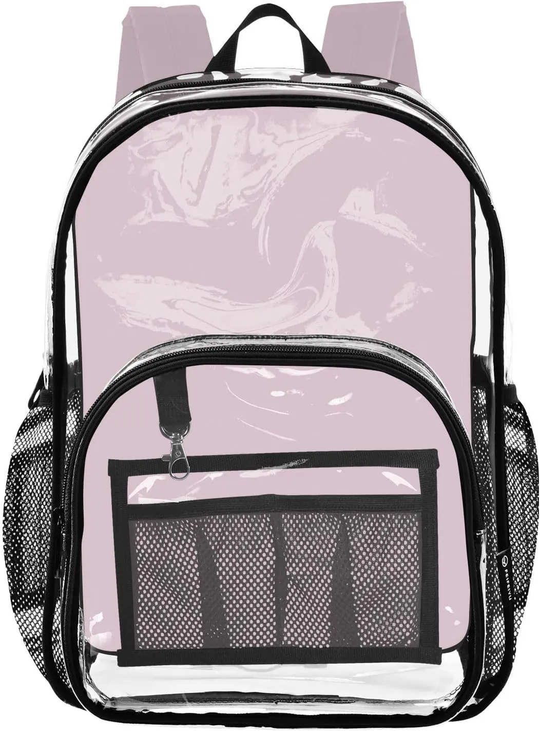 Quartz Pink Clear Backpack with Reinforced Strap Large Capacity Concert Bag for College School