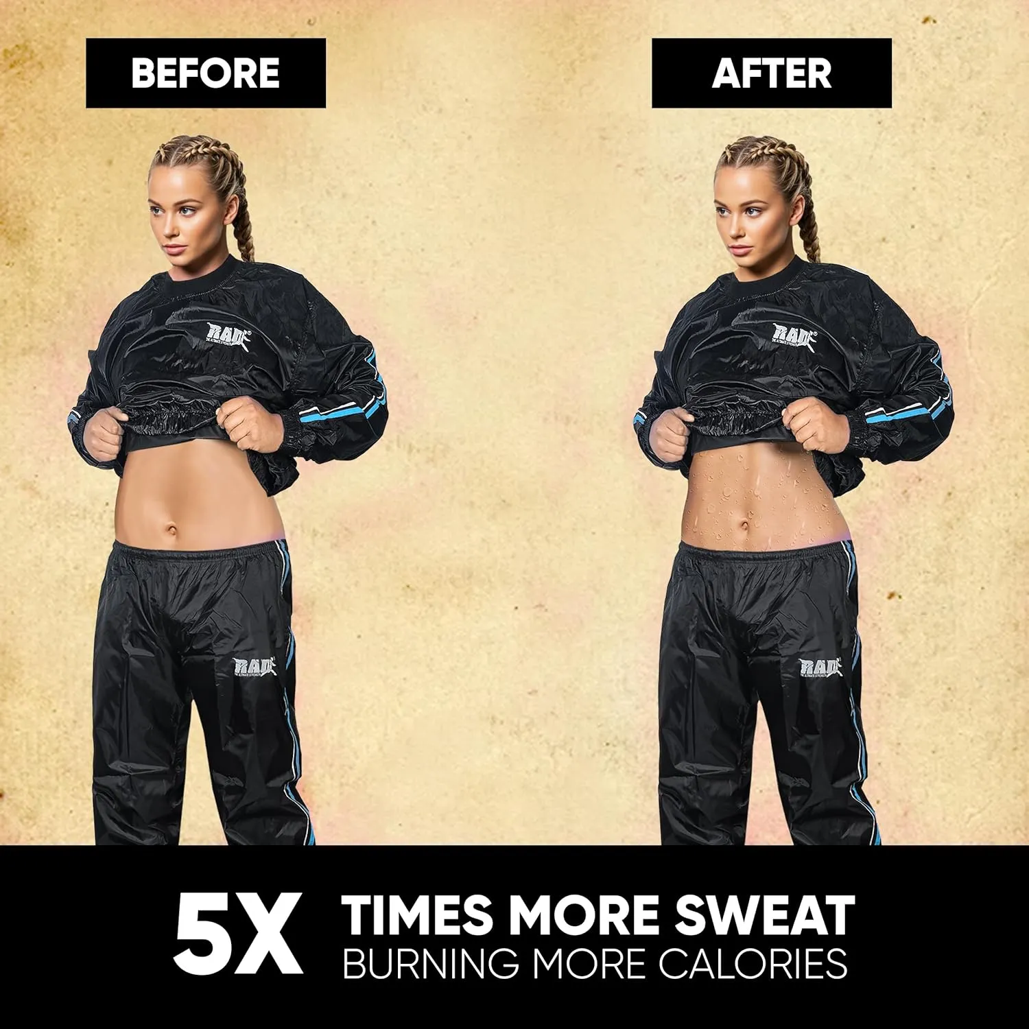 RAD Sauna Sweat Suit for Men & Women (Medium To 6XL) for Weight Loss & Fat Burn Sweating Suit Red,White,Gold,Pink,Blue