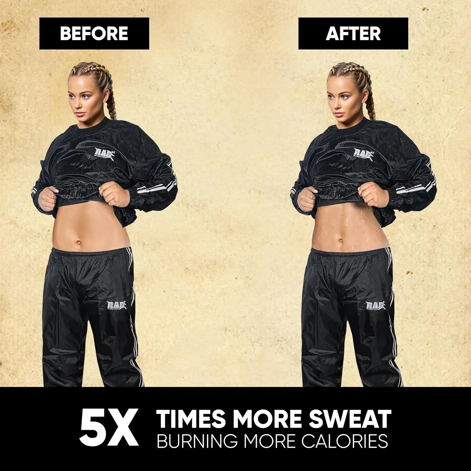 RAD Sauna Sweat Suit for Men & Women (Medium To 6XL) for Weight Loss & Fat Burn Sweating Suit Red,White,Gold,Pink,Blue