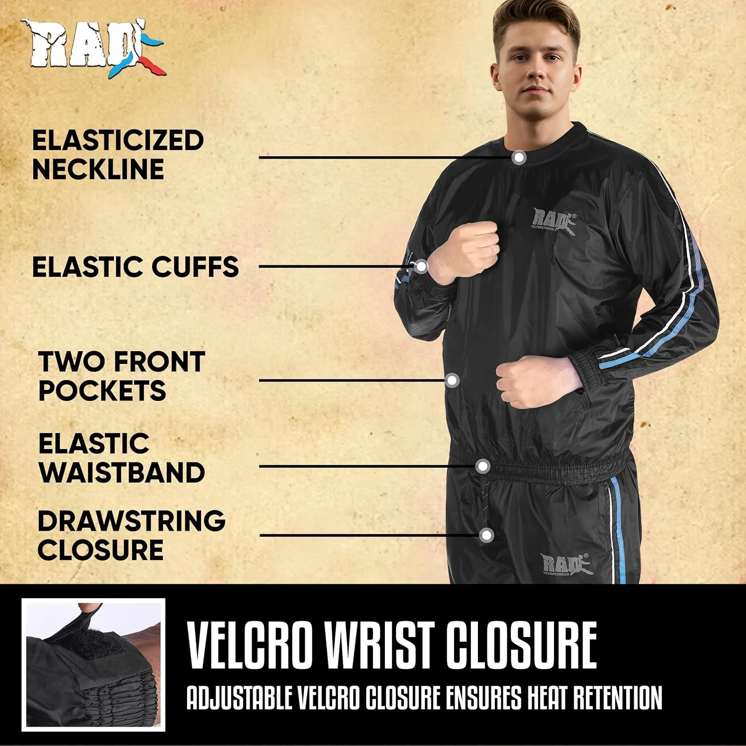 RAD Sauna Sweat Suit for Men & Women (Medium To 6XL) for Weight Loss & Fat Burn Sweating Suit Red,White,Gold,Pink,Blue