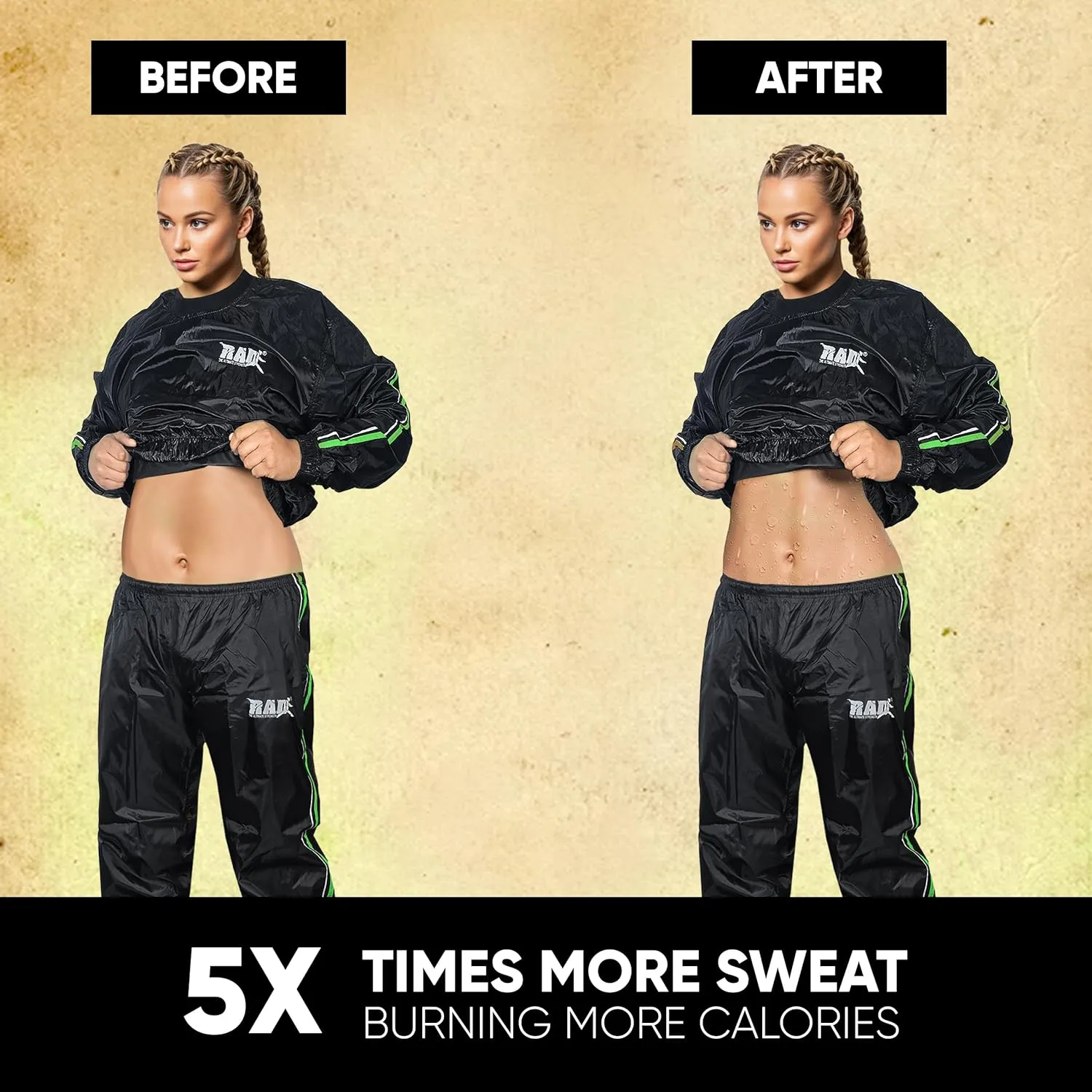 RAD Sauna Sweat Suit for Men & Women (Medium To 6XL) for Weight Loss & Fat Burn Sweating Suit Red,White,Gold,Pink,Blue