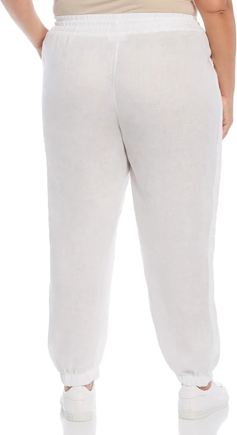 Rafaella Women's Linen Drawstring Jogger Pant