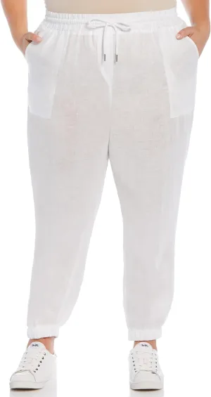 Rafaella Women's Linen Drawstring Jogger Pant