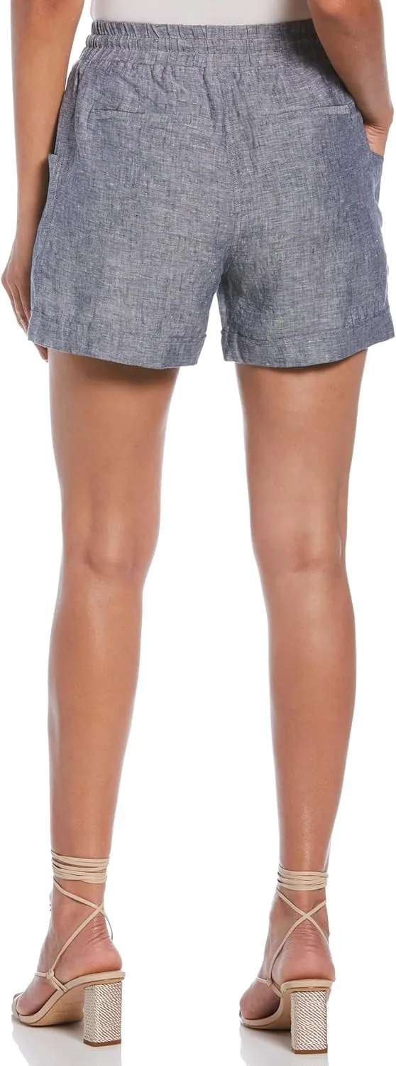 Rafaella Women's Seamed Linen Drawstring Short