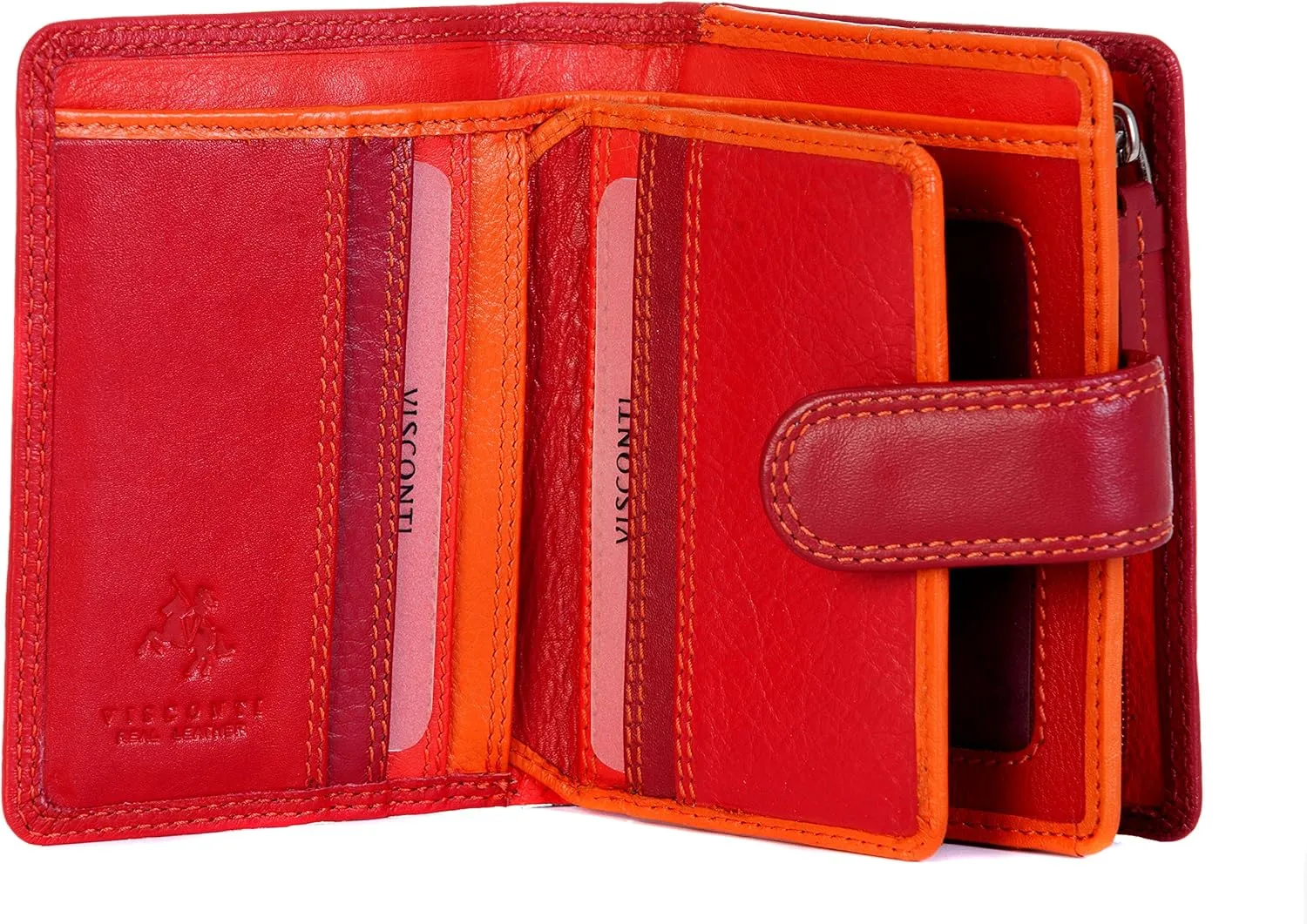 RB40 Multi Colored Red/Orange/Crimson Small Soft Leather Ladies Wallet & Purse