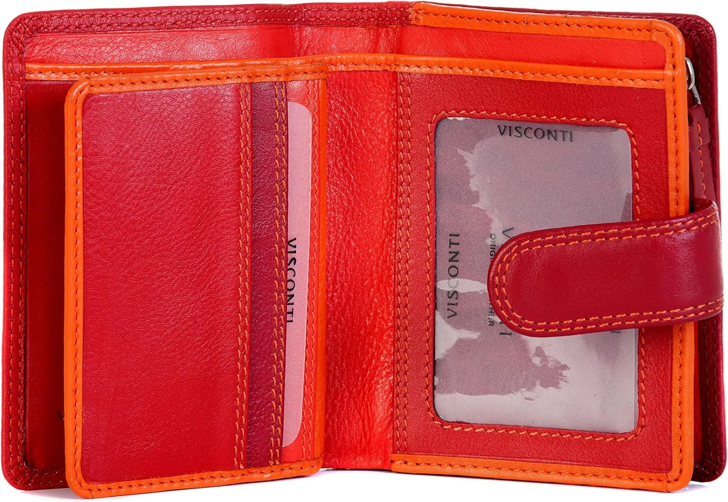 RB40 Multi Colored Red/Orange/Crimson Small Soft Leather Ladies Wallet & Purse