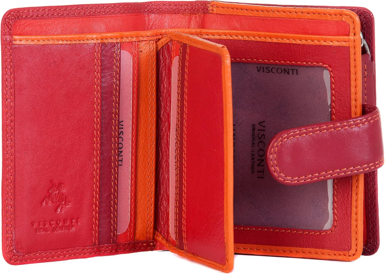 RB40 Multi Colored Red/Orange/Crimson Small Soft Leather Ladies Wallet & Purse