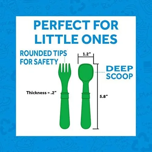 Re-play 3 Divided Toddler Plates, 3 Utensils Set and 3 Wide Base Bowls - Dishwasher and Microwave Safe - Made in USA - Mermaid