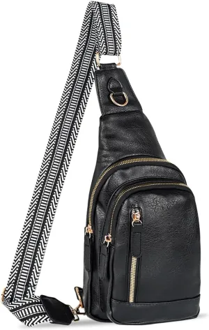 Relang Sling Bag for Women Crossbody, Leather Cross Body Fanny Packs for Women, Trendy Chest Bag for Travel and Daily Use