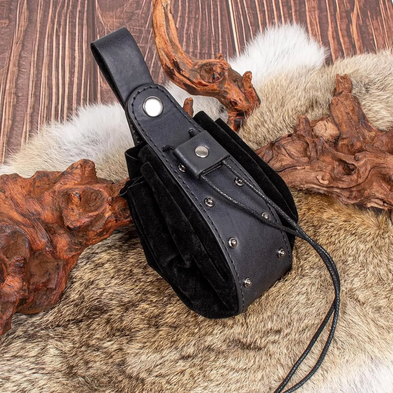 Renaissance Belt Pouch Purse Viking Bracer Hook Halloween Set Medieval Festival Costume Accessory Casual Fanny Pack Waist Bag