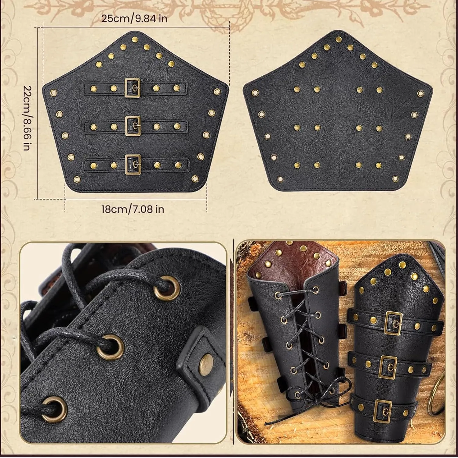 Renaissance Belt Pouch Purse Viking Bracer Hook Halloween Set Medieval Festival Costume Accessory Casual Fanny Pack Waist Bag