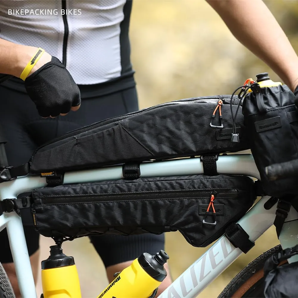 Rhinowalk Bicycle Top Tube Bag Bike Front Frame Bag Waterproof Extra Long Cycling Accessories Upper Pipe Nylon Pouch Pack for Mountain Road Bike