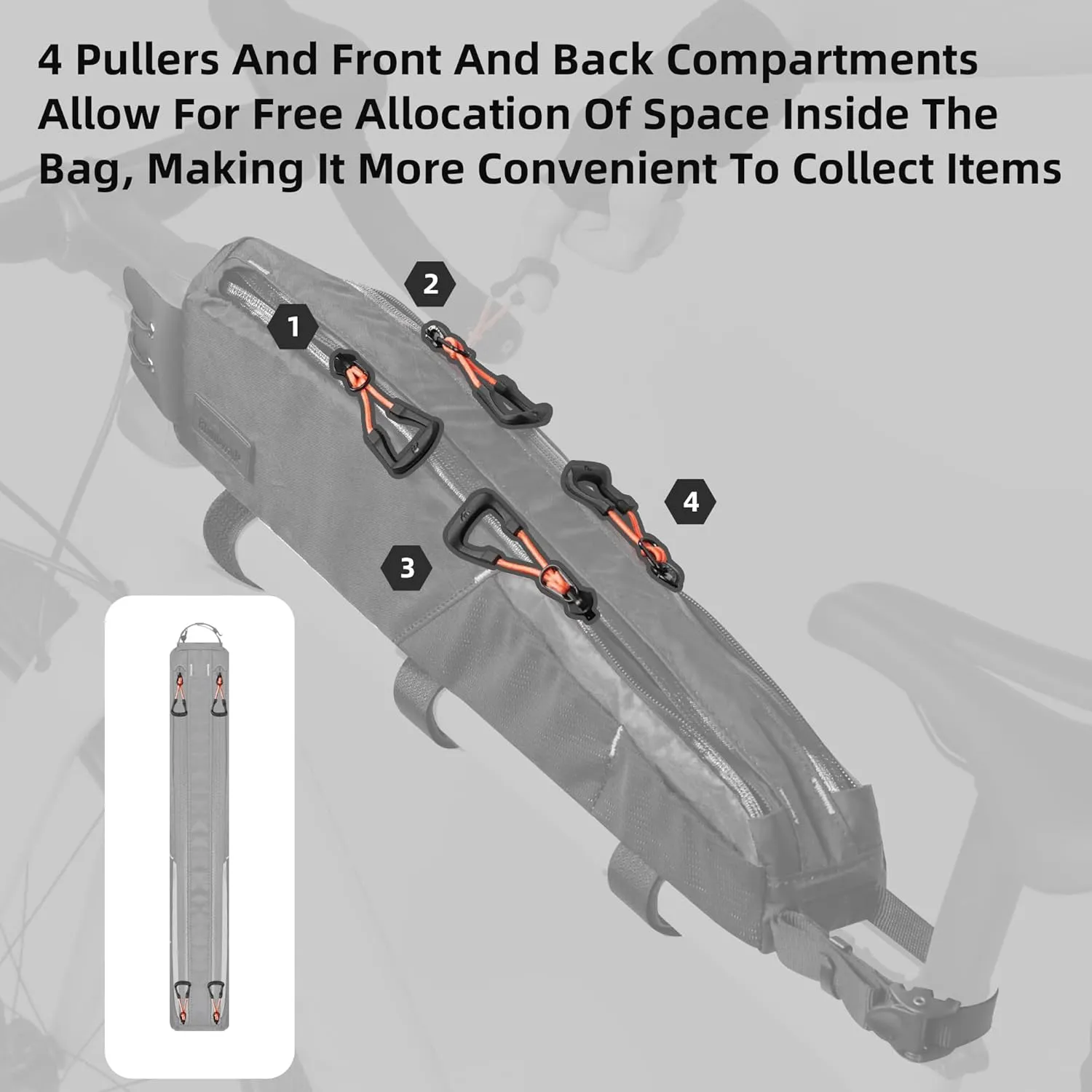 Rhinowalk Bike Top Tube Bag Bicycle Front Frame Bag Waterproof Bike Bag 2.1L with Dual Side Mesh Pockets for MTB Road Bike Cycling Commuting and Outdoor Adventures