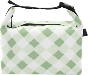 Rhomboid White White Eucalyptus Girls Insulated Lunch Box Leakproof Adult Food Bag for construction Workers
