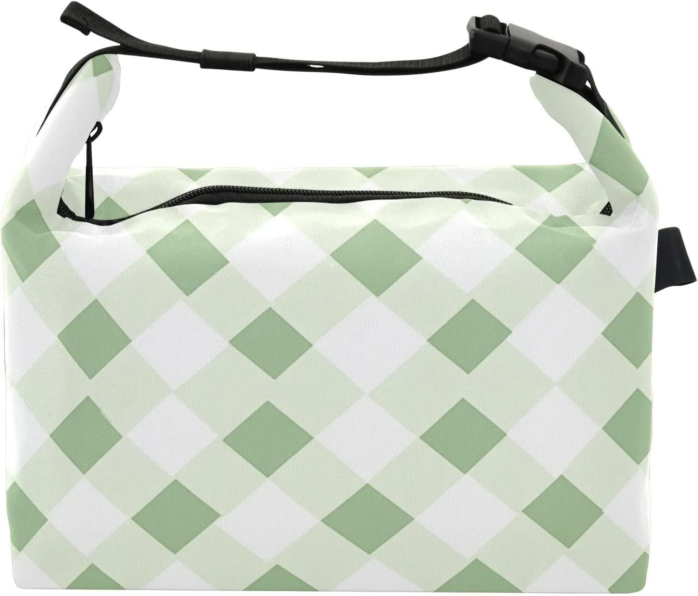 Rhomboid White White Eucalyptus Girls Insulated Lunch Box Leakproof Adult Food Bag for construction Workers