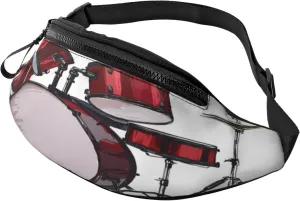 Rock Music Drum Kit Fanny Pack, Crossbody Waist Packs for Women Men Waist Bags with Adjustable Strap for Travel Running Hiking Sport