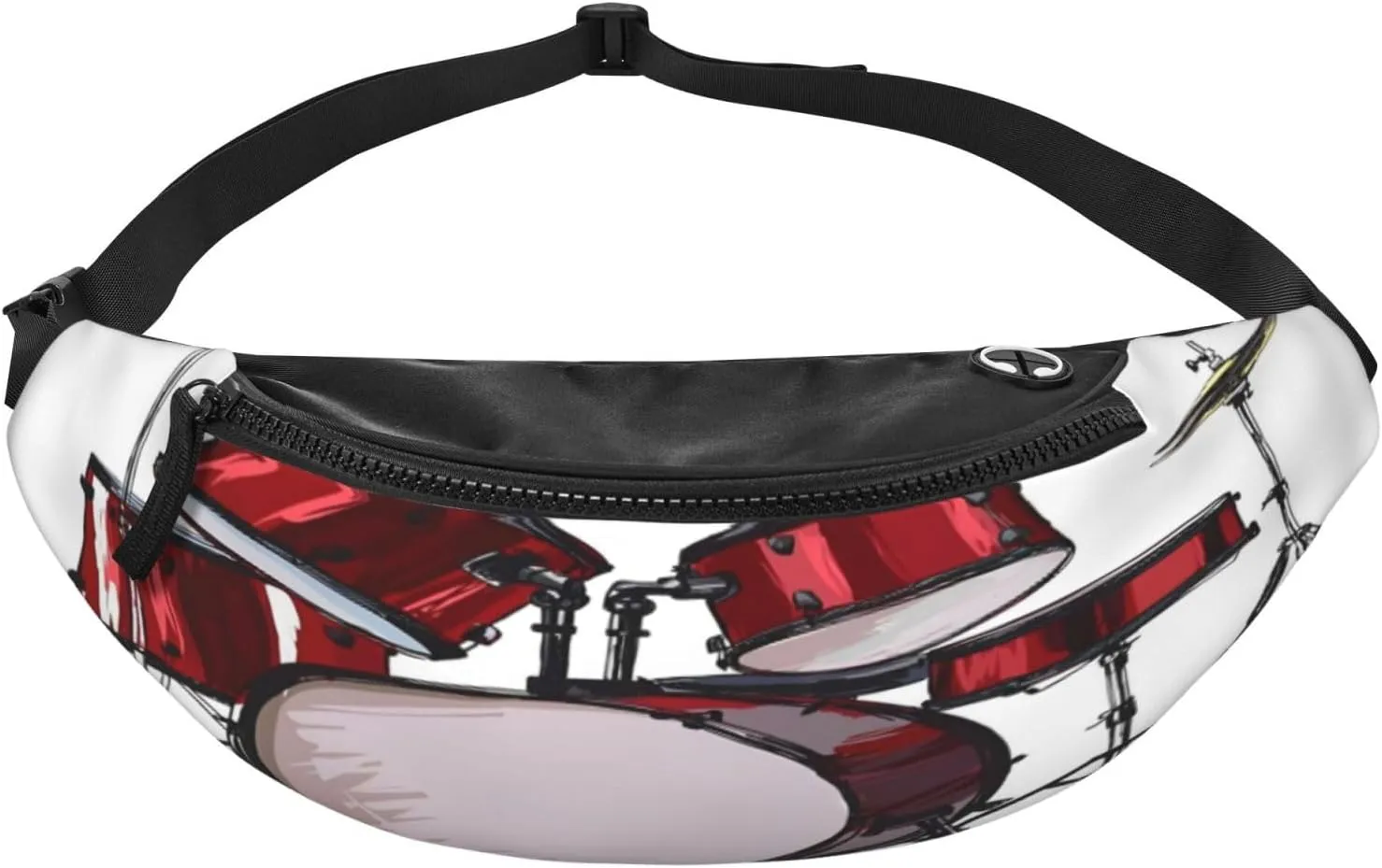 Rock Music Drum Kit Fanny Pack, Crossbody Waist Packs for Women Men Waist Bags with Adjustable Strap for Travel Running Hiking Sport
