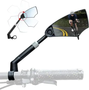 ROCKBROS Bike Mirror New Handlebar Rear View Mirror HD Anti-glare Glass Foldable with Retractable & 360 °Adjustable Lens E-bike Mirror Suitable for 21-24cm Handlebar