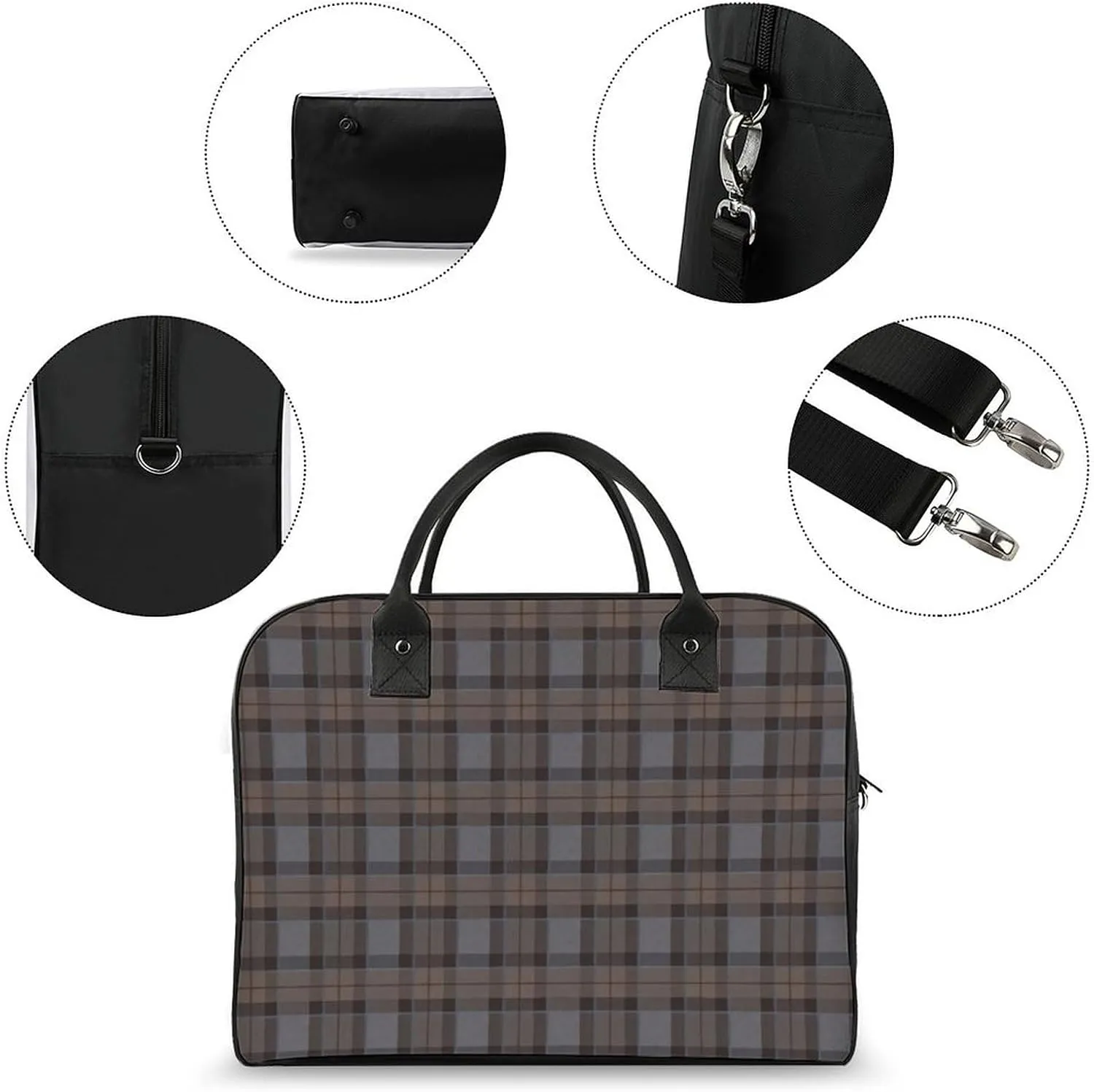 Ross Red Tartan Clans Fashionable Large Capacity Travel Handbag Unisex