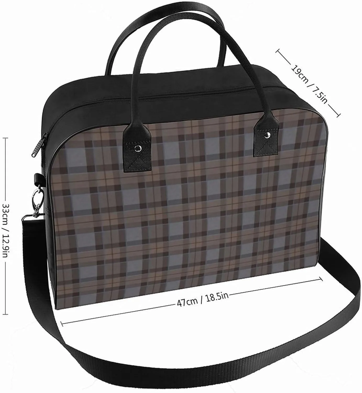 Ross Red Tartan Clans Fashionable Large Capacity Travel Handbag Unisex