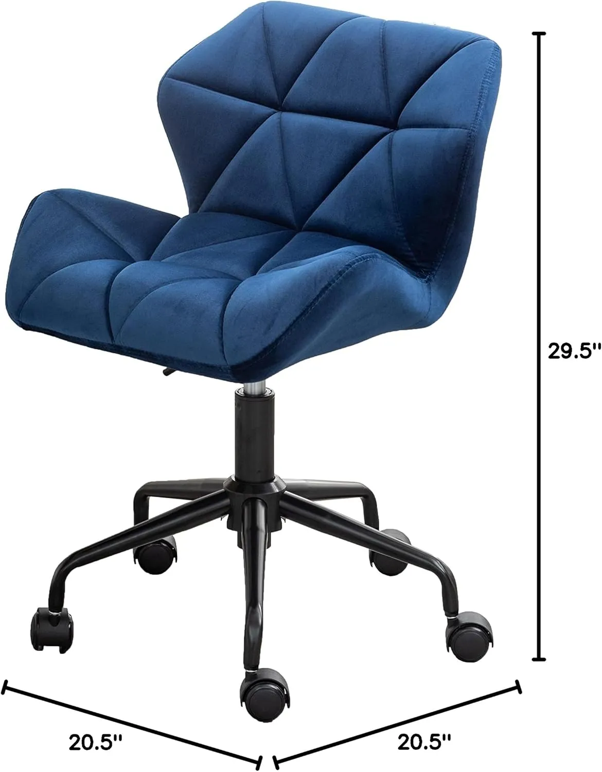 Roundhill Furniture Eldon Diamond Tufted Adjustable Swivel Office Chair, Grayr, Blue