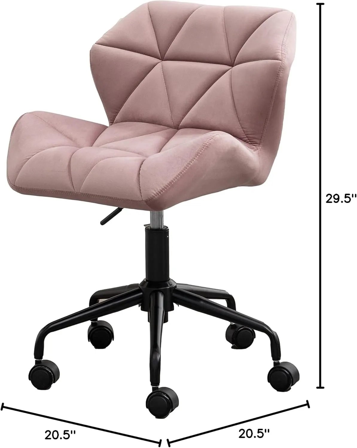 Roundhill Furniture Eldon Diamond Tufted Adjustable Swivel Office Chair, Mauve