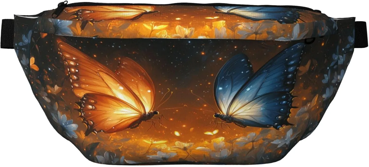Running Waist Pack Butterfly Flower Spring 2-in-1 Fanny Pack and Crossbody Bag Hiking Daypack for Men Women Running Travel Hiking Daily Commute