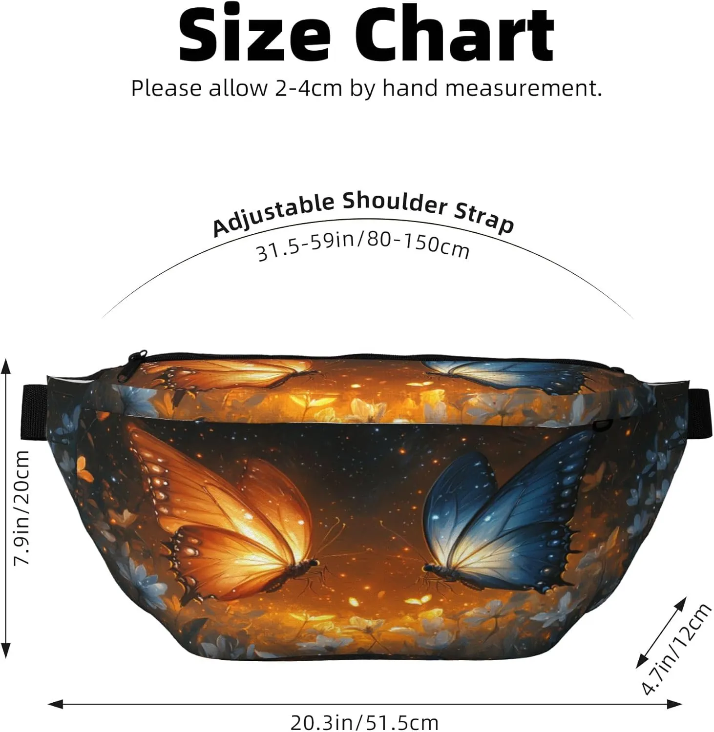 Running Waist Pack Butterfly Flower Spring 2-in-1 Fanny Pack and Crossbody Bag Hiking Daypack for Men Women Running Travel Hiking Daily Commute
