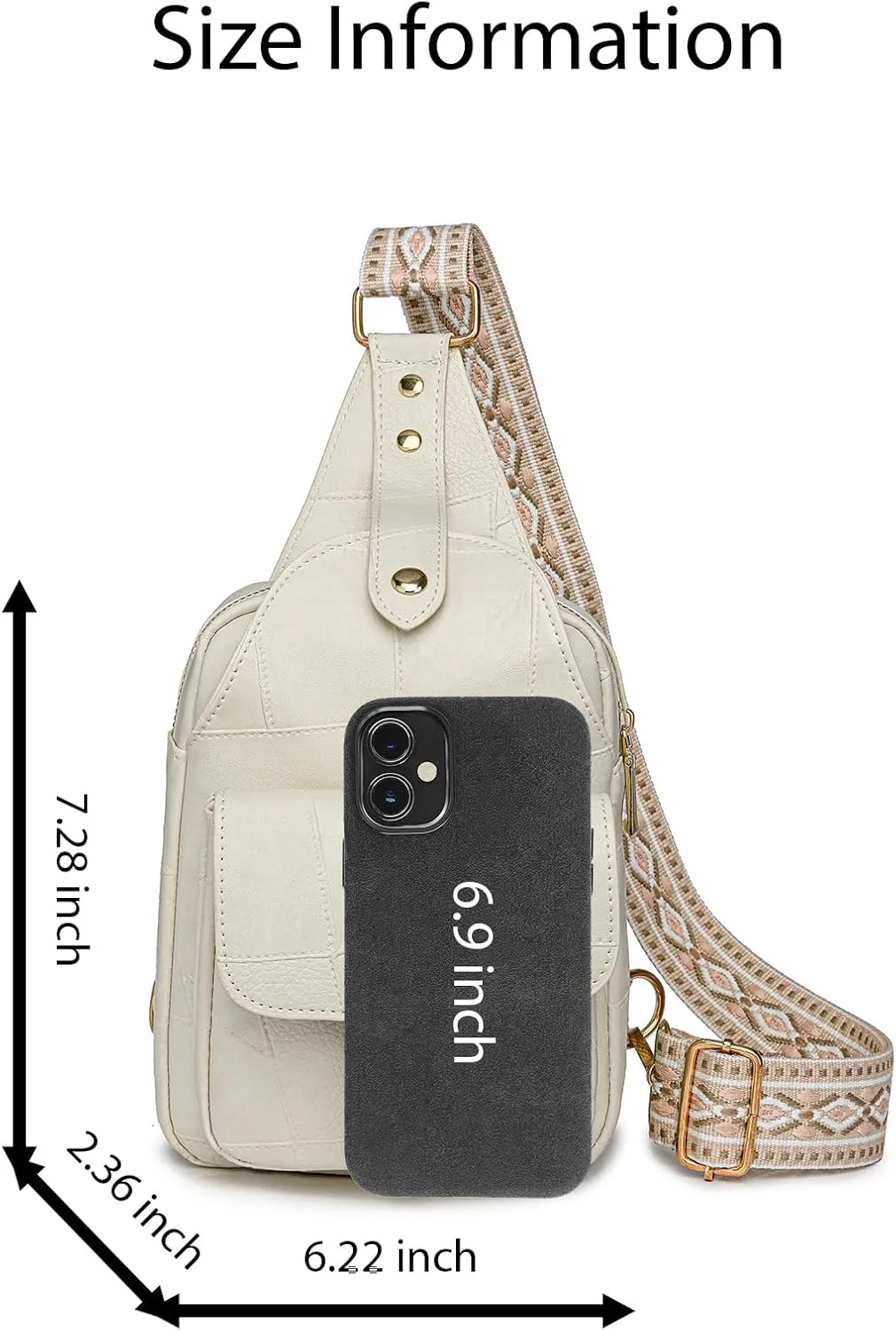 Saddhu Sling Bag for Women Men Leather Crossbody Backpack Cross Body Chest Bag Casual Small Daypack Purse for Hiking Travel