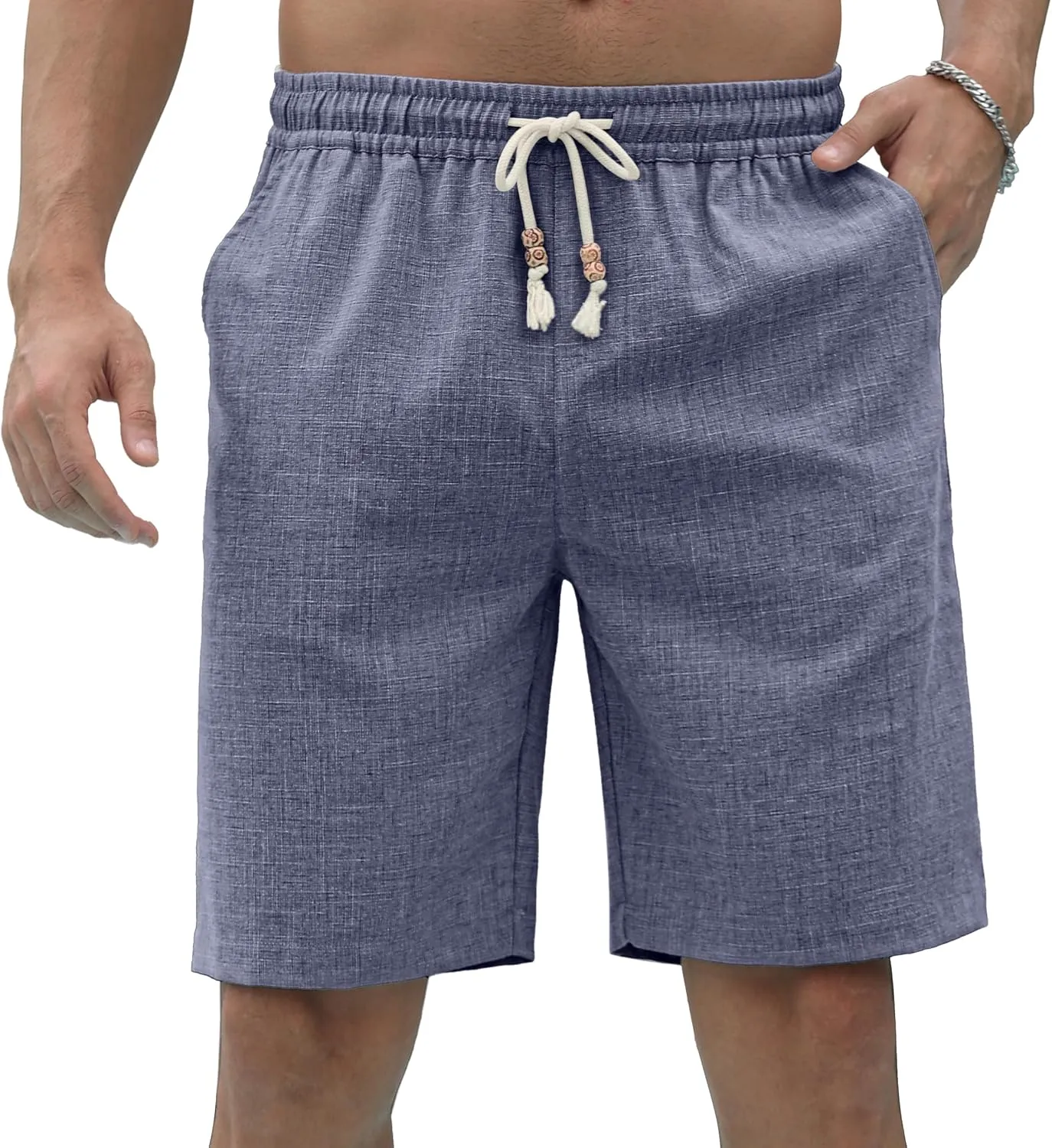 Sailwind Men’s Linen Shorts Casual Drawstring Summer Beach Shorts