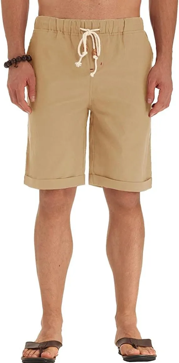 Sailwind Men’s Linen Shorts Casual Drawstring Summer Beach Shorts
