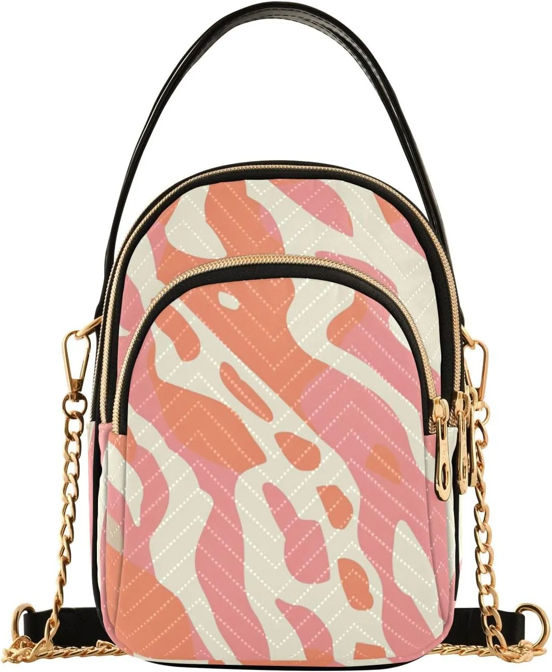 Salmon Blush Sandy Beige trendy fashion crossbody with multi pockets handbag birthday for women